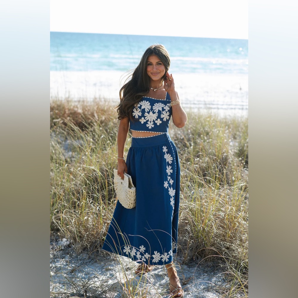 Floral Blue Skirt